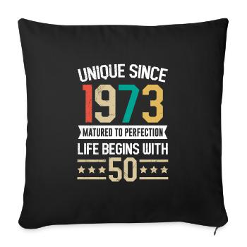 Légendaire depuis 1973 50e anniversaire 50e anniversaire - Housse de coussin décorative 45 x 45 cm - noir - Devant