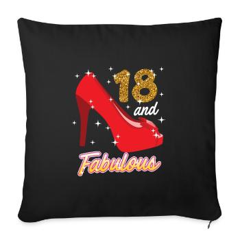 18 years girl 18th birthday - Sofa pillowcase 17,3'' x 17,3'' (45 x 45 cm) - black - Front