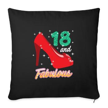 18 years girl 18th birthday - Sofa pillowcase 17,3'' x 17,3'' (45 x 45 cm) - black - Front