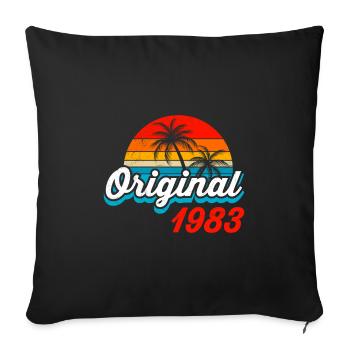 1983 Anniversaire 40 ans - Housse de coussin décorative 45 x 45 cm - noir - Devant