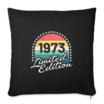 Limitée 1973 50e anniversaire 50 ans hommes - Housse de coussin décorative 45 x 45 cm - noir - Devant