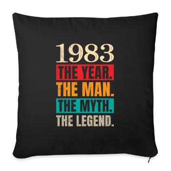 40e anniversaire homme 40 ans hommes - Housse de coussin décorative 45 x 45 cm - noir - Devant