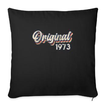 50e anniversaire Né en 1973 50 ans - Housse de coussin décorative 45 x 45 cm - noir - Devant