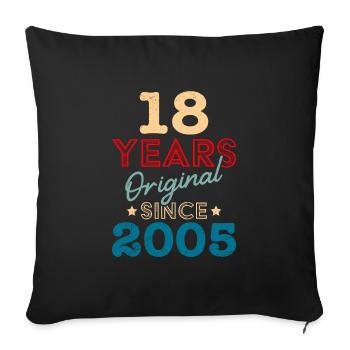 18. Geburtstag 18 Jahre - Sofakissenbezug 45 x 45 cm - Schwarz - Vorne