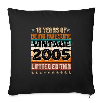 18 years awesome 18th birthday boy 18 years - Sofa pillowcase 17,3'' x 17,3'' (45 x 45 cm) - black - Front