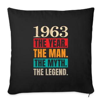 60e anniversaire de l’homme le mythe la légende - Housse de coussin décorative 45 x 45 cm - noir - Devant