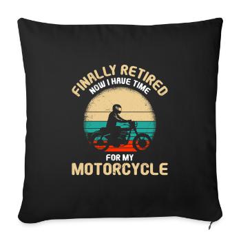 Motorcyclist pension biker motorcycle - Sofa pillowcase 17,3'' x 17,3'' (45 x 45 cm) - black - Front