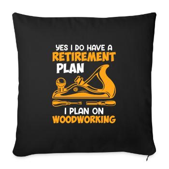 Woodworking in retirement Retirement - Sofa pillowcase 17,3'' x 17,3'' (45 x 45 cm) - black - Front