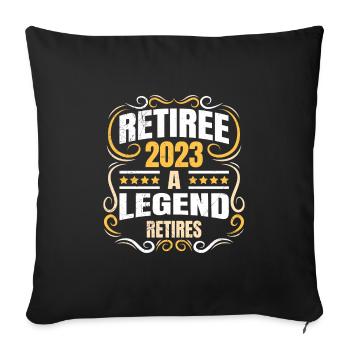 Retraité 2023 Retraite des retraités - Housse de coussin décorative 45 x 45 cm - noir - Devant