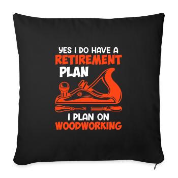 Woodworking in retirement Retirement - Sofa pillowcase 17,3'' x 17,3'' (45 x 45 cm) - black - Front