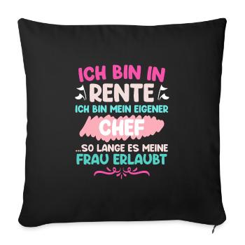 Rentner Renteneintritt Mann - Sofakissenbezug 45 x 45 cm - Schwarz - Vorne