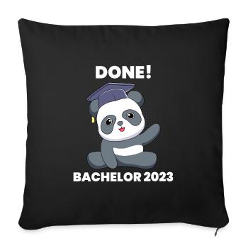 Bachelor 2023 complété Baccalauréat - Housse de coussin décorative 45 x 45 cm - noir - Devant