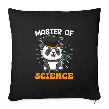Master of Science 2023 - Sofa pillowcase 17,3'' x 17,3'' (45 x 45 cm) - black - Front