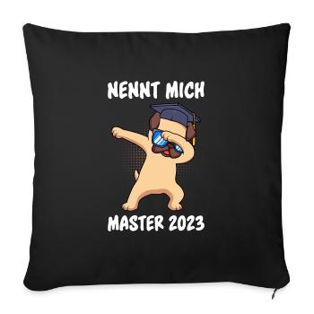 Master Abschluss 2023 Master - Sofakissenbezug 45 x 45 cm - Schwarz - Vorne