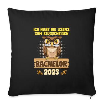 Bachelor 2023 Bachelorabschluss - Sofakissenbezug 45 x 45 cm - Schwarz - Vorne