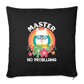 Master 2023 No Probllama Master's Degree - Sofa pillowcase 17,3'' x 17,3'' (45 x 45 cm) - black - Front