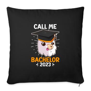 Call me Bachelor 2023 Bachelor Degree - Sofa pillowcase 17,3'' x 17,3'' (45 x 45 cm) - black - Front