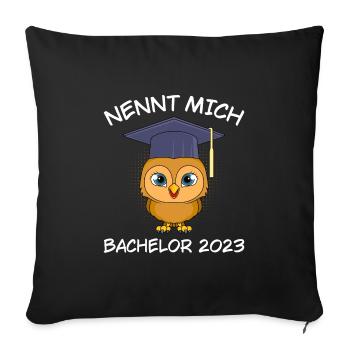 Nennt mich Bachelor 2023 Studium Abschluss - Sofakissenbezug 45 x 45 cm - Schwarz - Vorne