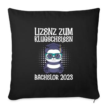 Bachelor 2023 Lizenz zum Klugscheißen - Sofakissenbezug 45 x 45 cm - Schwarz - Vorne