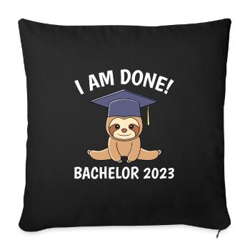J’ai terminé Bachelor 2023 Bachelor - Housse de coussin décorative 45 x 45 cm - noir - Devant
