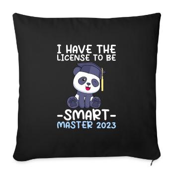 Panda License for Smart Shit Master 2023 - Sofa pillowcase 17,3'' x 17,3'' (45 x 45 cm) - black - Front