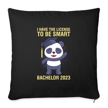 Bachelor 2023 License to Clever Shit - Sofa pillowcase 17,3'' x 17,3'' (45 x 45 cm) - black - Front