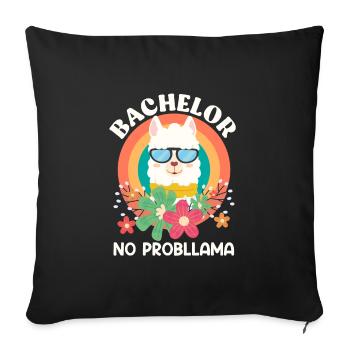 Bachelor's degree NO Probllama - Sofa pillowcase 17,3'' x 17,3'' (45 x 45 cm) - black - Front