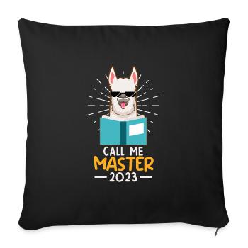 Master's Degree 2023 Call Me Master - Sofa pillowcase 17,3'' x 17,3'' (45 x 45 cm) - black - Front