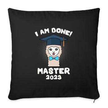 Master 2023 I have finished Master Degree 2023 - Sofa pillowcase 17,3'' x 17,3'' (45 x 45 cm) - black - Front
