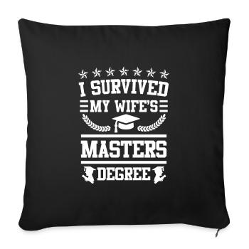 J’ai survécu à la maîtrise de Mme - Housse de coussin décorative 45 x 45 cm - noir - Devant