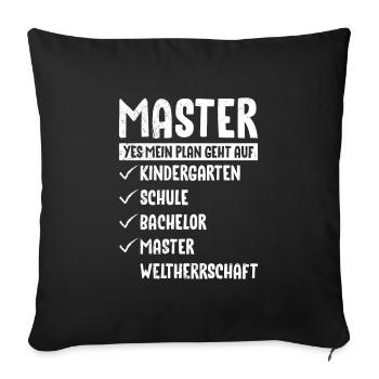 My Plan Goes to World Domination Master's Degree - Sofa pillowcase 17,3'' x 17,3'' (45 x 45 cm) - black - Front