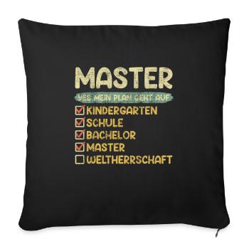 Kindergarten School Bachelor Master Degree - Sofa pillowcase 17,3'' x 17,3'' (45 x 45 cm) - black - Front