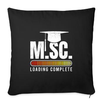 M.Sc complete Master's degree Master of Science - Sofa pillowcase 17,3'' x 17,3'' (45 x 45 cm) - black - Front