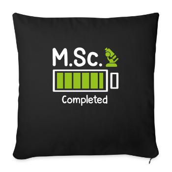 M.Sc completed Master Degree Master of Science - Sofa pillowcase 17,3'' x 17,3'' (45 x 45 cm) - black - Front