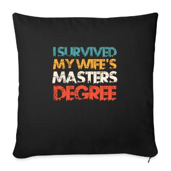J’ai survécu à la maîtrise de Mme - Housse de coussin décorative 45 x 45 cm - noir - Devant