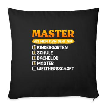 Kindergarten School Bachelor Master Degree - Sofa pillowcase 17,3'' x 17,3'' (45 x 45 cm) - black - Front