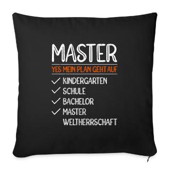 My Plan Goes to World Domination Master's Degree - Sofa pillowcase 17,3'' x 17,3'' (45 x 45 cm) - black - Front