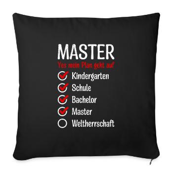 Kindergarten World Domination Master's Degree - Sofa pillowcase 17,3'' x 17,3'' (45 x 45 cm) - black - Front