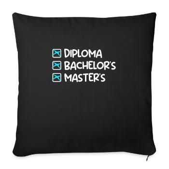 School leaving certificate Bachelor Degree Master's degree - Sofa pillowcase 17,3'' x 17,3'' (45 x 45 cm) - black - Front