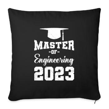 Master of Engineering 2023 Master Degree - Sofa pillowcase 17,3'' x 17,3'' (45 x 45 cm) - black - Front