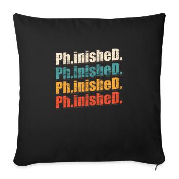 Phinished Finished Doctor Promotion Doctorat - Housse de coussin décorative 45 x 45 cm - noir - Devant