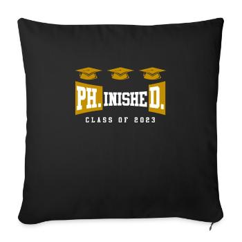 Doctorat phinished 2023 Doctorat - Housse de coussin décorative 45 x 45 cm - noir - Devant