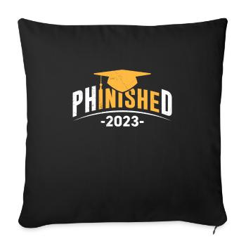 Phinished Degree 2023 Docteur Doctorat - Housse de coussin décorative 45 x 45 cm - noir - Devant