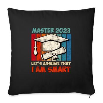 Master 2020 Je suis smart Master - Housse de coussin décorative 45 x 45 cm - noir - Devant