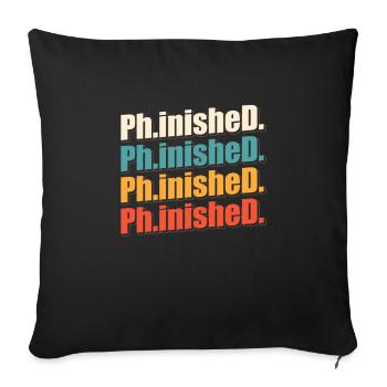 Phinished Finished Doctor Promotion Doctorat - Housse de coussin décorative 45 x 45 cm - noir - Devant