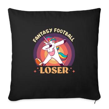 Fantasy Football Loser Unicorn Fantasy Football - Sofa pillowcase 17,3'' x 17,3'' (45 x 45 cm) - black - Front