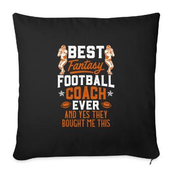 Meilleur entraîneur de football fantastique - Housse de coussin décorative 45 x 45 cm - noir - Devant