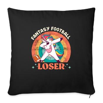Fantasy Football Loser Unicorn Fantasy Football - Sofa pillowcase 17,3'' x 17,3'' (45 x 45 cm) - black - Front