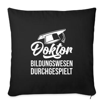 Études Terminées Doctor PhD Titre de PhD - Housse de coussin décorative 45 x 45 cm - noir - Devant