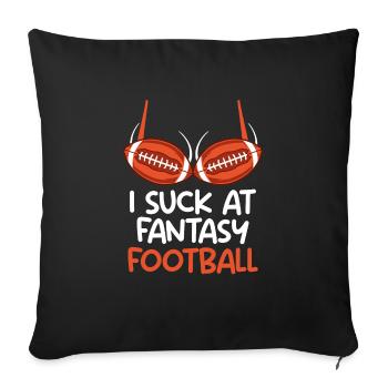I suck at Fantasy Football Loser - Sofa pillowcase 17,3'' x 17,3'' (45 x 45 cm) - black - Front